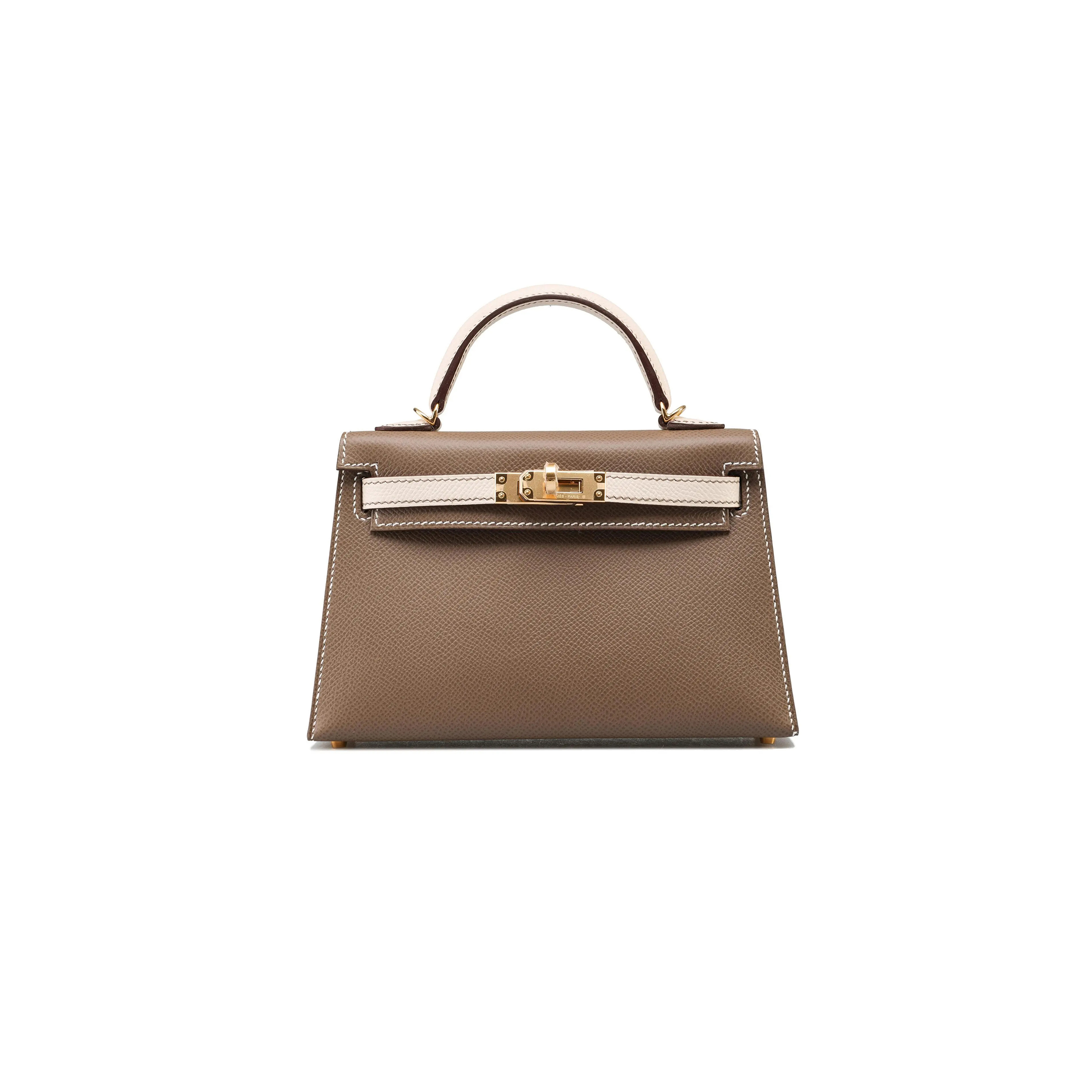 HERMÈS MASTER MINI KELLY 20 II ETOUPE CRAEI VEAU EPSOM WITH BRUSHED GOLD HARDWARE (19*12*5.5cm) 